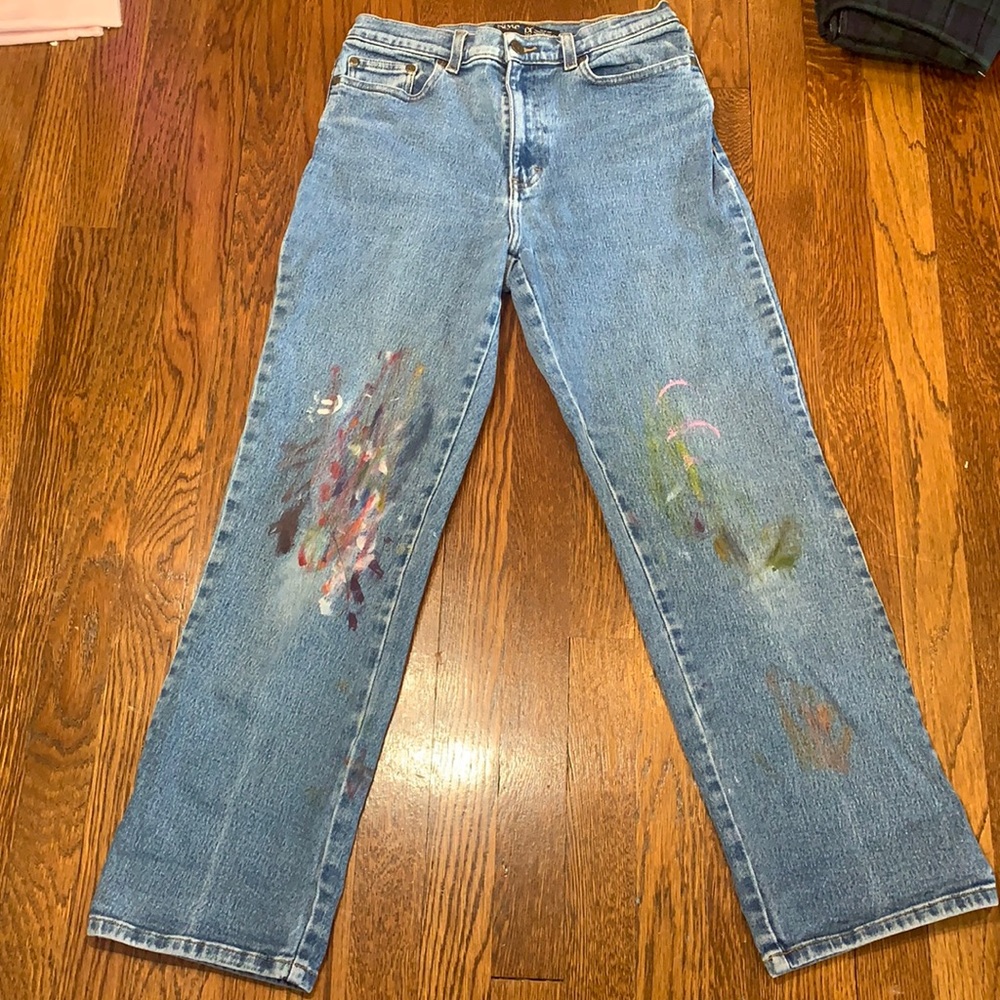VINTAGE painted mom jeans